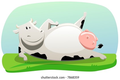 Exercising  Cow-vector