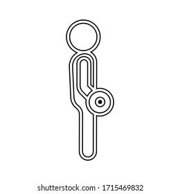 exercising dumbbell icon vector illustration symbol, Lift barbell black icon, barbell workout icon vector 