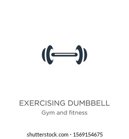 Exercising dumbbell icon vector. Trendy flat exercising dumbbell icon from gym and fitness collection isolated on white background. Vector illustration can be used for web and mobile graphic design, 