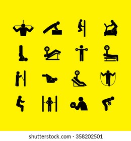 Exercising, Fitness and Bodybuilding Icons.