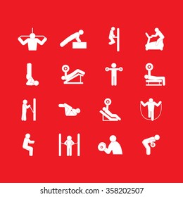 Exercising, Fitness and Bodybuilding Icons.