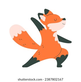 Exercising Fox Animal Vector Illustration