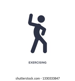 exercising icon. Simple element illustration from activity and hobbies concept. exercising editable symbol design on white background. Can be use for web and mobile.