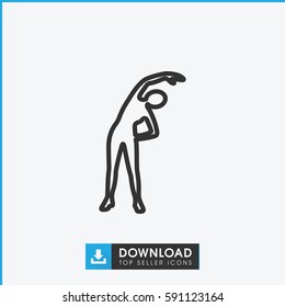 exercising icon. Simple outline exercising vector icon. On white background.