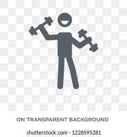 Exercising icon. Trendy flat vector Exercising icon on transparent background from Activity and Hobbies collection. 