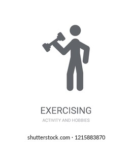 Exercising icon. Trendy Exercising logo concept on white background from Activity and Hobbies collection. Suitable for use on web apps, mobile apps and print media.