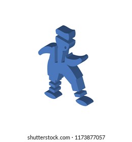 Exercising isometric left top view 3D icon