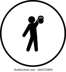 exercising with a kettle bell symbol