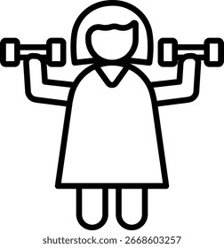 Icono de línea de ejercicio Diseño de Vector
