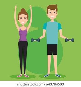 Exercising People Design Stock Vector (Royalty Free) 643784131