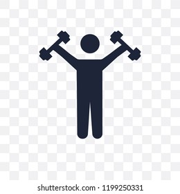 Exercising transparent icon. Exercising symbol design from Activity and Hobbies collection. Simple element vector illustration on transparent background.