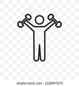 Exercising vector linear icon isolated on transparent background, Exercising transparency concept can be used for web and mobile