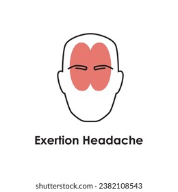 Exertion headache color icon. Vector isolated illustration. Migraine concept.