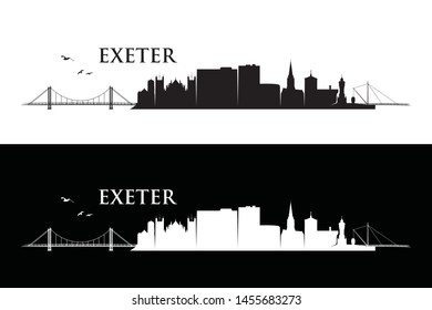 Exeter skyline - England, United Kingdom, UK, Great Britain - vector illustration