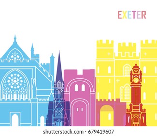 Exeter skyline pop in editable vector file