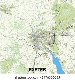 Exeter, Vereinigtes Königreich Karte Poster Kunst