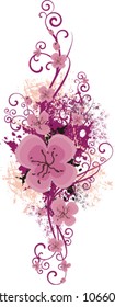 ExExquisite floral design with a bunch of flowers and ornamental details, vector illustration series.
