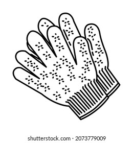 Exfoliating Gloves Bath Shower Part of Women Pedicure Tools Hand Drawn Icon Set Vector.