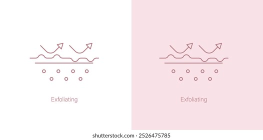 Ícone de esfoliação: promover a pele lisa removendo delicadamente células mortas da pele