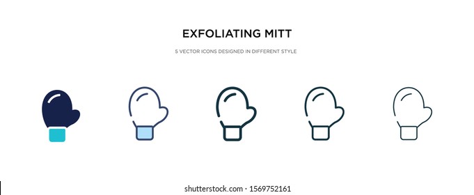 exfoliating mitt icon in different style vector illustration. two colored and black exfoliating mitt vector icons designed in filled, outline, line and stroke style can be used for web, mobile, ui