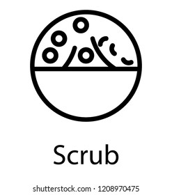 Exfoliating scrub icon design