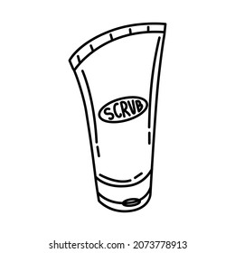 Exfoliating Scrub Part of Women Pedicure Tools Hand Drawn Icon Set Vector.