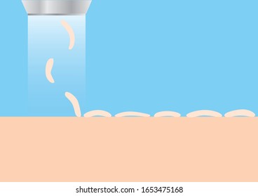 Exfoliation and skin Peeling vector / skin remove