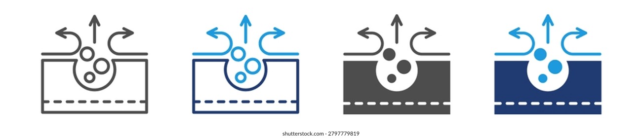 exfoliator icon set multiple style