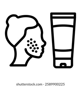 Exfoliator Vector Line Icon Design For Personal And Commercial Use