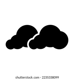 Exhalation Steam, Blow Dust Smoke Silhouette Icon. Evaporation Smell, Gas in Fluffy Sky Glyph Pictogram. Toxic Smog Emission in Air Icon. Smoke in Cloud Shape Symbol. Isolated Vector Illustration.