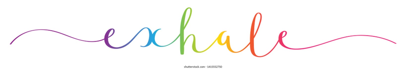 EXHALE brush calligraphy banner with swashes