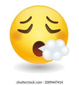 Exhaling Emoji Icon Illustration Disappointment Vector Stock Vector ...