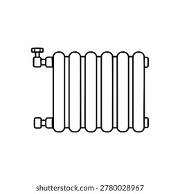 Exhaust airflow, exhaust airflow through open door black and white vector line illustration
