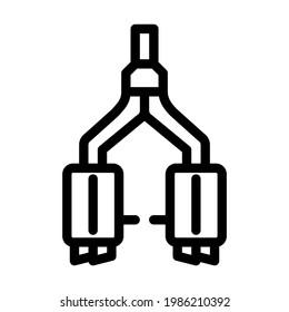 Abgas-Auto-Linie Symbol Vektor. Abgastschild. isoliertes Kontursymbol