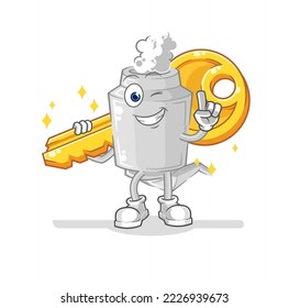 the exhaust carry the key mascot. cartoon vector
