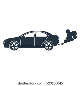 Exhaust, Co2, Isolated Icon On White Background, Auto Service, Car Repair