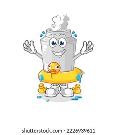 the exhaust with duck buoy cartoon. cartoon mascot vector