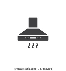 Exhaust, extractor hood icon vector, filled flat sign, solid pictogram isolated on white. Kitchen ventilation symbol, logo illustration.