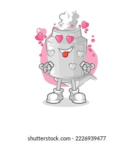 the exhaust fallin love vector. cartoon character