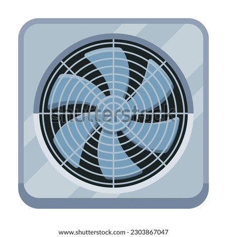 Exhaust fan. Fan, cooler for the computer. Vector illustration. Eps 10.