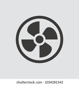 Exhaust fan icon isolated of flat style. Vector illustration.