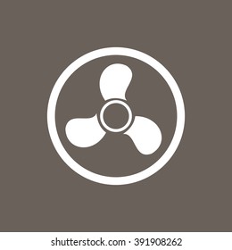 Exhaust Fan Icon on Dark Gray Color. Eps-10.