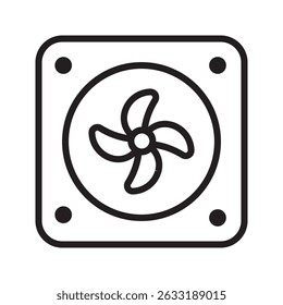 Exhaust Fan Icon Vector Illustration Outline
