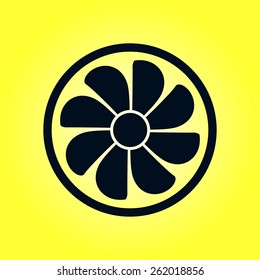 Exhaust fan icon. Ventilator symbol.