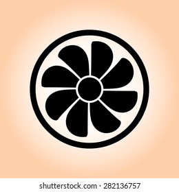 Exhaust fan icon. Ventilator symbol.
