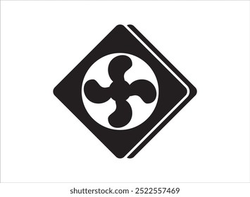 Abluftventilator, Turbinenventilator, Lüftungsventilatorsymbol einzeln weiß