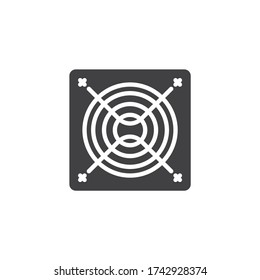 Icono del vector del ventilador de escape. signo plano relleno para concepto móvil y diseño web. Icono de glifo de deflector de aire de escape. Símbolo, ilustración del logotipo. Gráficos vectoriales