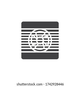 Icono vectorial del ventilador de escape. signo plano relleno para concepto móvil y diseño web. Icono de glifo extractor de ventilación. Símbolo, ilustración del logotipo. Gráficos vectoriales