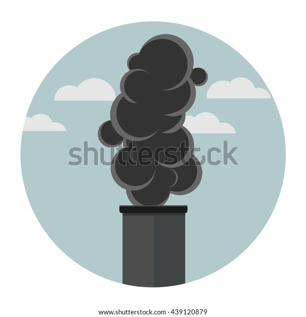exhaust fumes flat design
icon