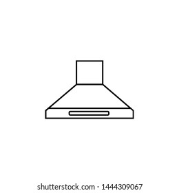 Exhaust hood. Extractor hood. Range hood. Kitchen ventilation. Thin line icon. Vector illustration.